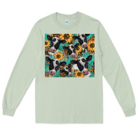 Matcha western leopard sunflower black and white  cow Long Sleeve Tee - BarkalooDesign