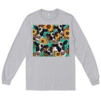 Moon Dust western leopard sunflower black and white  cow Long Sleeve Tee - BarkalooDesign