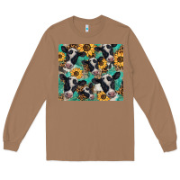 Toasted Coconut western leopard sunflower black and white  cow Long Sleeve Tee - BarkalooDesign