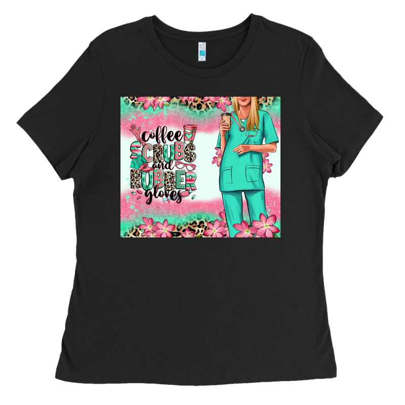 Coffee Scrubs Rubber Gloves Nurse Ladies Tee by RanaPortraitStore | Teevron