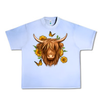 Grape Ice sunflowers long haired cow Urban Heavy Tee - Jasminsmagicworld