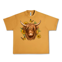Peanut Butter sunflowers long haired cow Urban Heavy Tee - Jasminsmagicworld