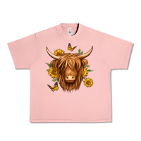 Salmon sunflowers long haired cow Urban Heavy Tee - Jasminsmagicworld