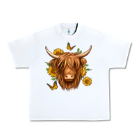 White sunflowers long haired cow Urban Heavy Tee - Jasminsmagicworld