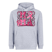 Heather Grey Breast Cancer Awareness mama ribbon Heavyweight Hoodie - LillyAllenDesigns