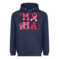 Navy Breast Cancer Awareness mama ribbon Heavyweight Hoodie - LillyAllenDesigns