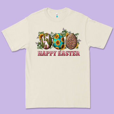 Happy Easter Eggs With Sunflower Leopard And Cactus Premium Tee Designed By Ranaportraitstore