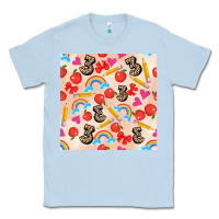 Dusty Blue back to school seamless pattern 3 (3600x3600) Classic Tee - AdoDesignShop