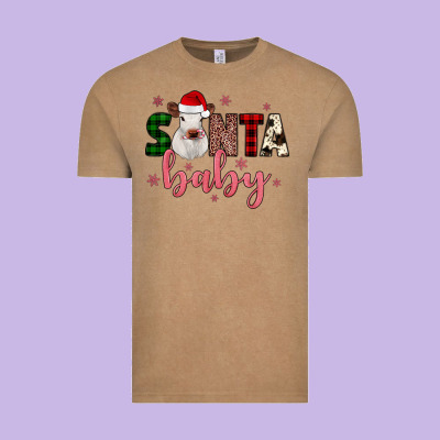 Santa Baby Cow Vintage Tee Designed By Jahusdesignshop