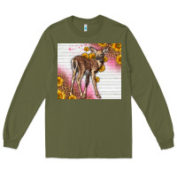 Army Green Western Cute Baby Deer Fawn Long Sleeve Tee - LillyAllenDesigns