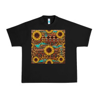 Black sunflower and leopard seamless pattern Urban Heavy Tee - BundleAndBundleShop