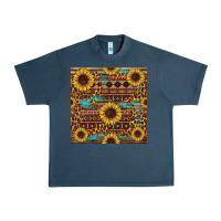 Midnight Navy sunflower and leopard seamless pattern Urban Heavy Tee - BundleAndBundleShop