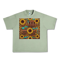 Oil Green sunflower and leopard seamless pattern Urban Heavy Tee - BundleAndBundleShop