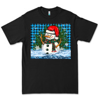 Black snowy christmas snowman Premium Tee - BarkalooDesign