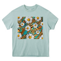 Arona Leopard And Tiger Daisy Heavy Core Tee - RanaPortraitStore
