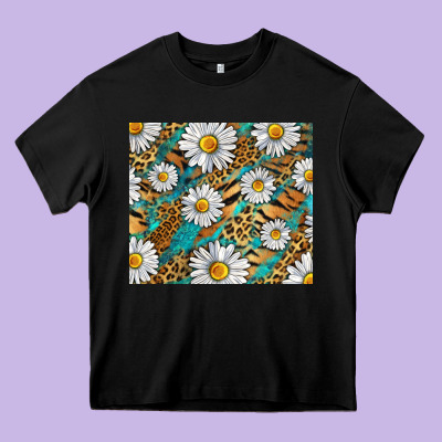 Heavy Core Tee Leopard And Tiger Daisy