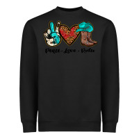Black peace love rodeo Heavyweight Sweatshirt - JahusDesignShop