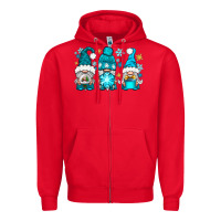 Red winter gnomies Zipper Hoodie - NancyCooperArtShop