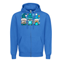 True Royal winter gnomies Zipper Hoodie - NancyCooperArtShop