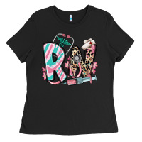 Black floral rn registered nurse Ladies Tee - RanaPortraitStore