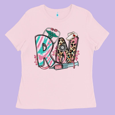 Ladies Tee floral rn registered nurse