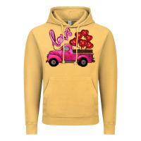Vintage Mustard valentines day turck with balloons Vintage Hoodie - RanaPortraitStore