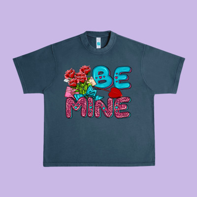 Be Mine Valentine Urban Heavy Tee Designed By Adodesignshop