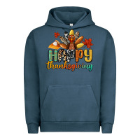 Pigment Midnight Navy happy thanksgiving Urban Hoodie - CowGirlArtShop