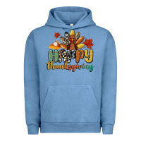 Pigment Pebble Blue happy thanksgiving Urban Hoodie - CowGirlArtShop