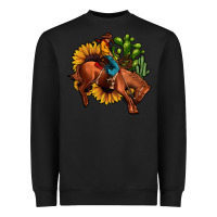 Black rodeo cowboy sunflower cactus Heavyweight Sweatshirt - JahusDesignShop