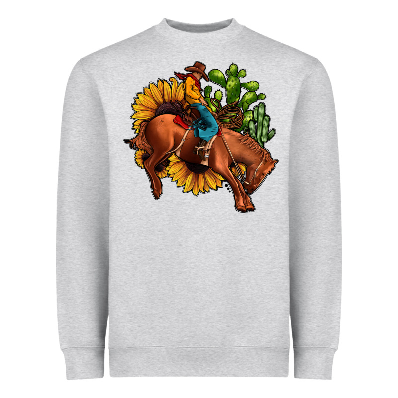 Rodeo Cowboy Sunflower Cactus Heavyweight Sweatshirt by JahusDesignShop | Teevron