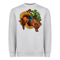 Heather Grey rodeo cowboy sunflower cactus Heavyweight Sweatshirt - JahusDesignShop