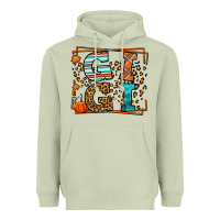 Matcha Fall Autumn Leopard Gigi Heavyweight Hoodie - LillyAllenDesigns