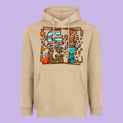 Fall Autumn Leopard Gigi Heavyweight Hoodie Designed By Lillyallendesigns
