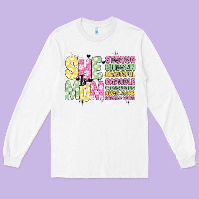 She Is Mom Long Sleeve Tee Designed By Jahusdesignshop