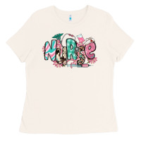 Bone floral nurse Ladies Tee - RanaPortraitStore