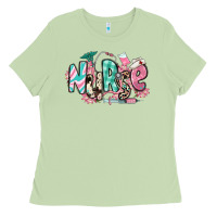 Matcha floral nurse Ladies Tee - RanaPortraitStore