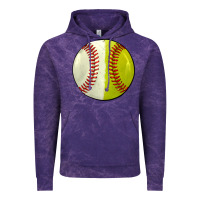 Cloud Purple half baseball softball Vintage Hoodie - JahusDesignShop
