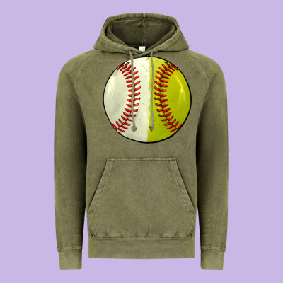 Half Baseball Softball Vintage Hoodie Designed By Jahusdesignshop