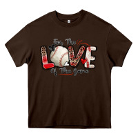 Chocolate Brown for the love of the game baseball Heavy Core Tee - Zillion Design Studio