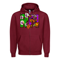 Burgundy halloween rn Zipper Hoodie - NancyCooperArtShop