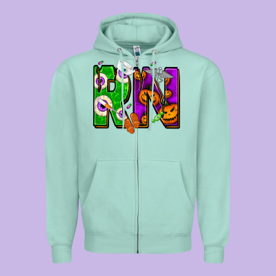Halloween Rn Zipper Hoodie Designed By Nancycooperartshop