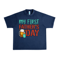 Navy my first father's day Urban Heavy Tee - Artiststas
