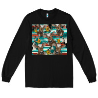 Black western horseshoe sunflower brown cow Long Sleeve Tee - BarkalooDesign