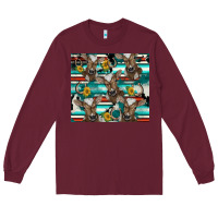 Burgundy western horseshoe sunflower brown cow Long Sleeve Tee - BarkalooDesign