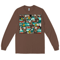Chestnut western horseshoe sunflower brown cow Long Sleeve Tee - BarkalooDesign