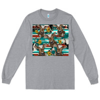Heather Grey western horseshoe sunflower brown cow Long Sleeve Tee - BarkalooDesign