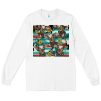 White western horseshoe sunflower brown cow Long Sleeve Tee - BarkalooDesign