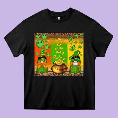 St Patricks Gnomes And Coins With Shamrock Heavy Core Tee Designed By Artiststas