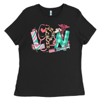 Black floral lpn licensed practical nurse Ladies Tee - RanaPortraitStore